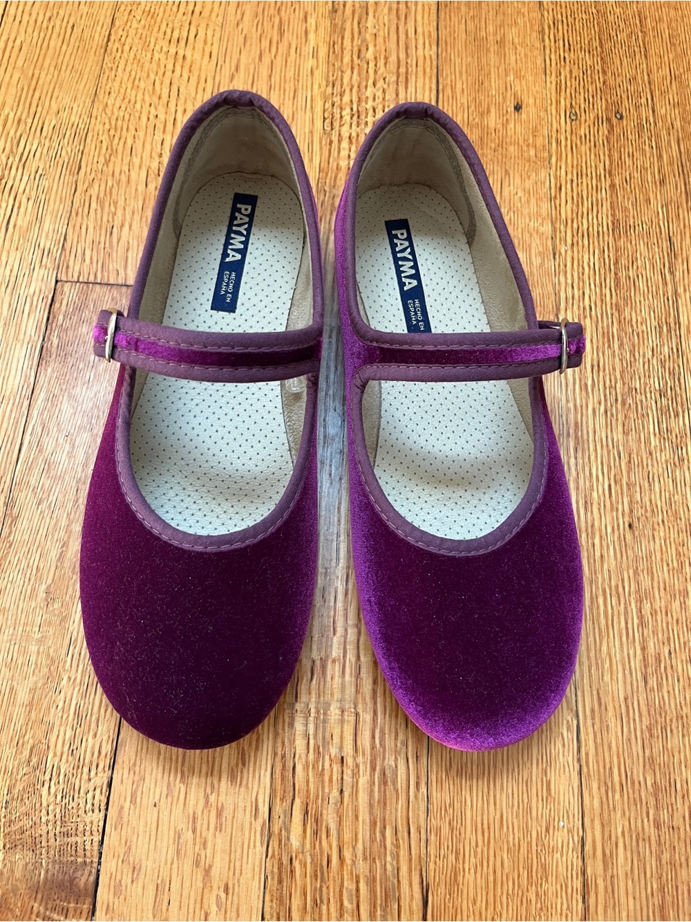 Payma Womens Purple Velvet Mary Jane Flats, US 7, EU38